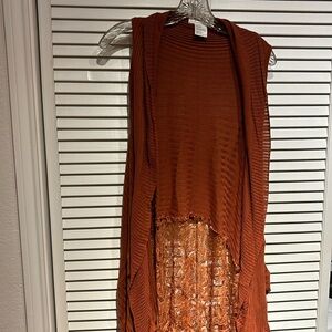 Grace & Lace rust lace vest one size fits all